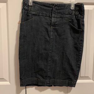 Black Denim skirt. Size M. Kept in closet for a while.great condition